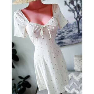 Sweetheart of the Cottagecore Garden blooming floral ribbed bodycon mini dress